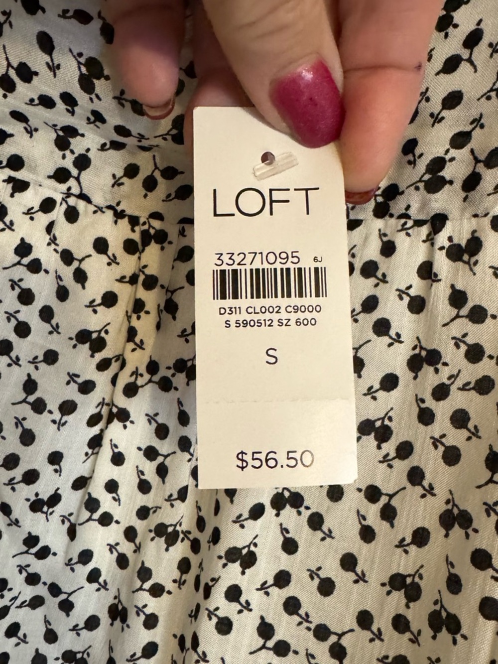 NWT ANN TAYLOR LOFT White/Black Dot Print Sleeveless Top SMALL    #11 - Picture 8 of 8